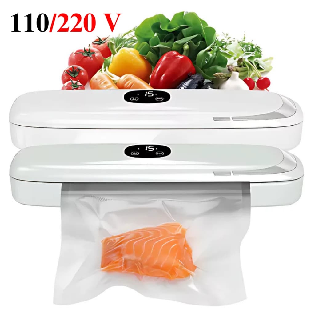 Seladora a Vacuo De Plastico + 10 Sacos De Selagem 110/220v Com Temporizador Digital