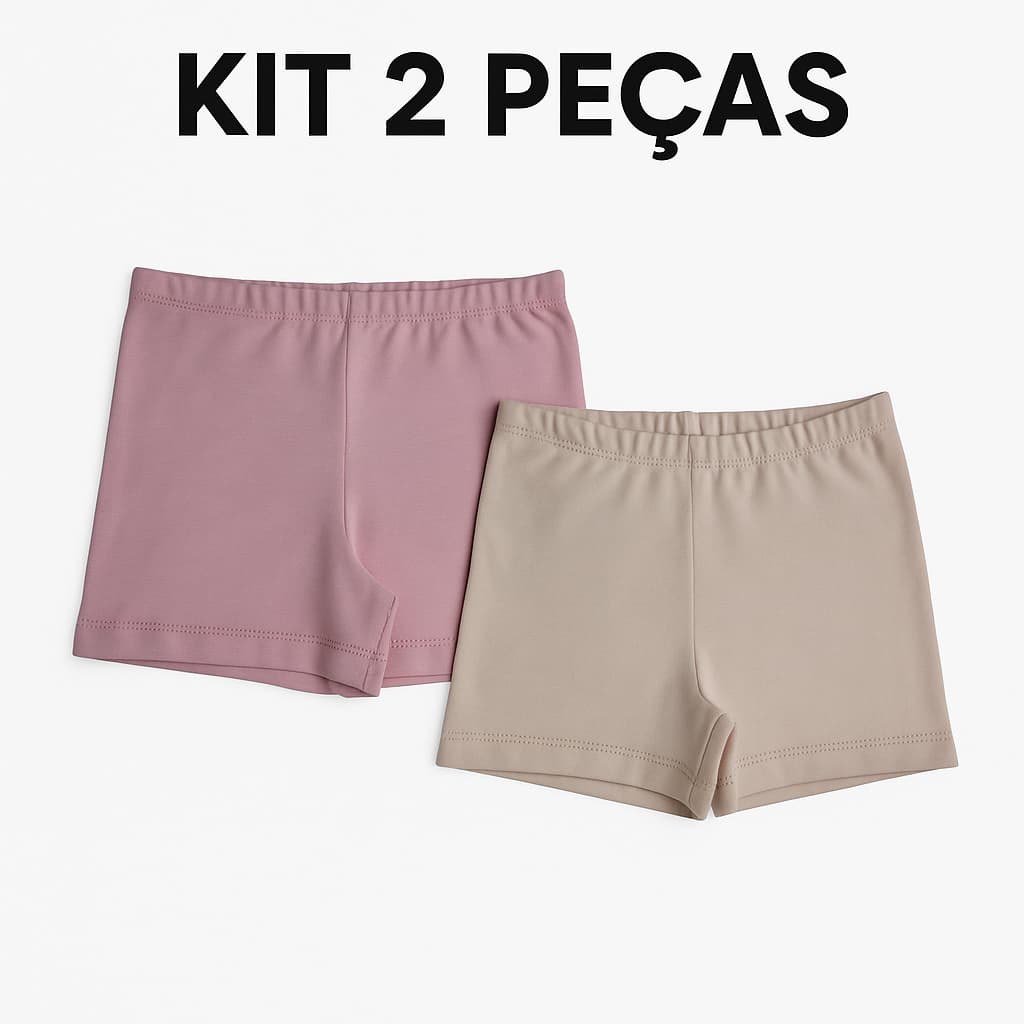 Shorts Curto Cotton Infantil Menina – Ideal para Usar com Saias e Vestidos | 2 a 12 Anos