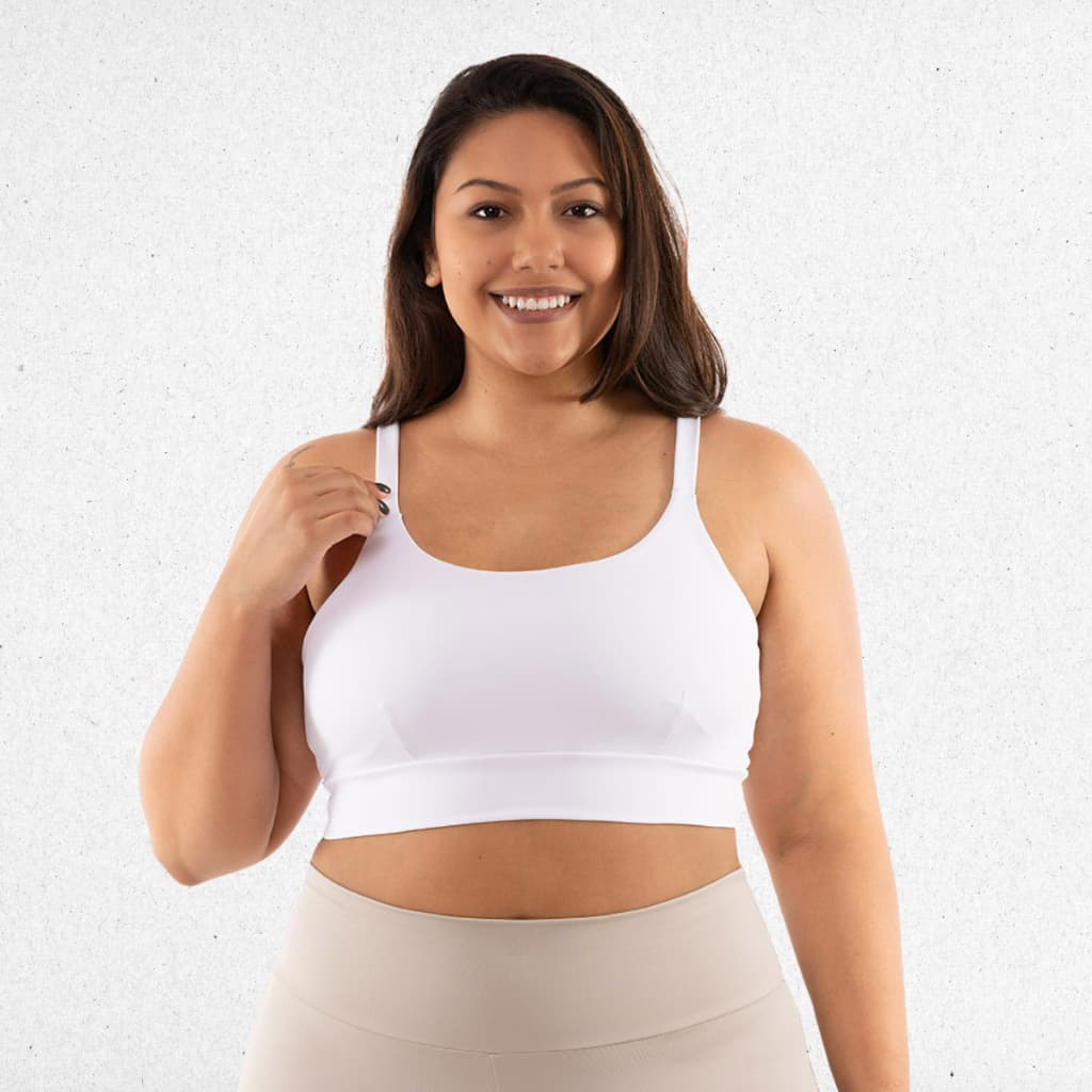 Top Academia Fitness Duplo Plus Size Alça Reforçada Suplex Poliamida Compressão