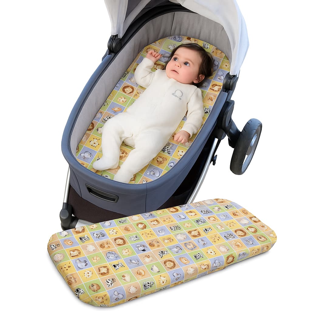 Colchonete Para Carrinho De Bebê Moises Universal Macio 70X35X5 - PERCAL 400 FIOS - Envio Imediato