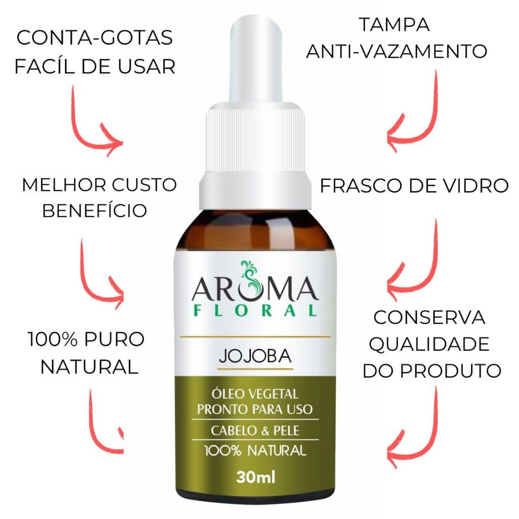 Óleo Vegetal Jojoba Natural Fortalecimento Capilar e Tratamento Facial