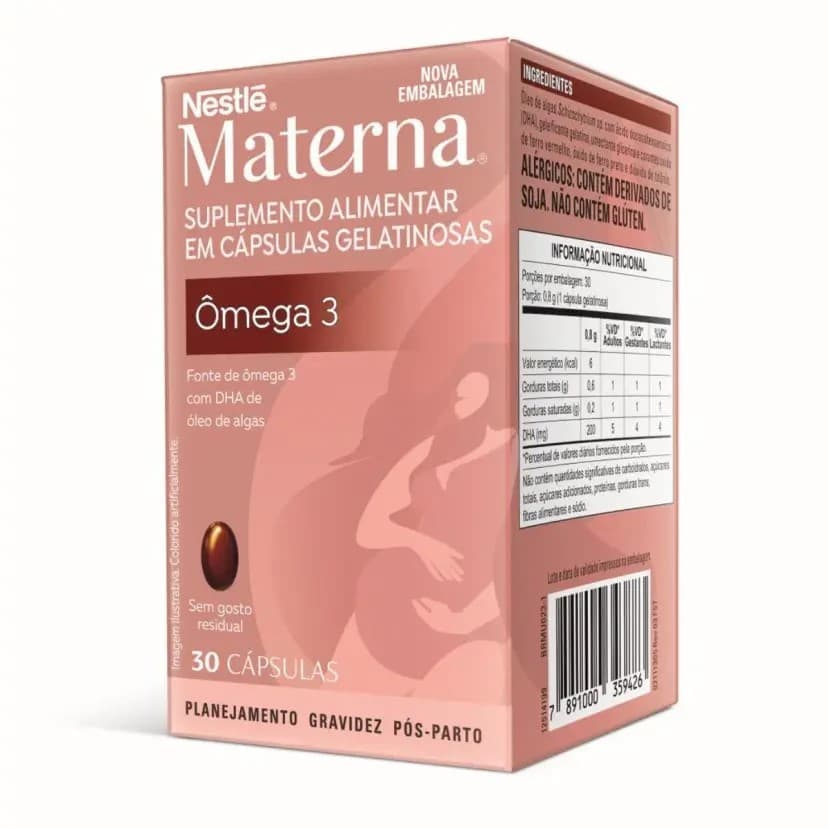 MATERNA OMEGA 3 DHA C/30 CAPSULAS GELATINOSAS - NESTLÉ