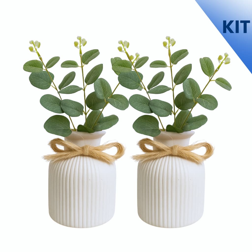 Planta artificial Kit 2 Arranjos de flores para decoração