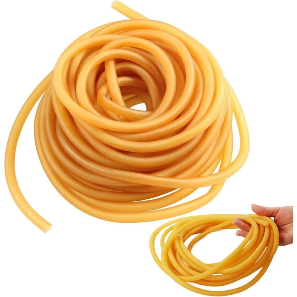 Tubo de Borracha Látex N200, 201, 202, 203 e 204 de 1 a 5 Metros P/ Exercícios Estilingue Alongamento Fisioterapia