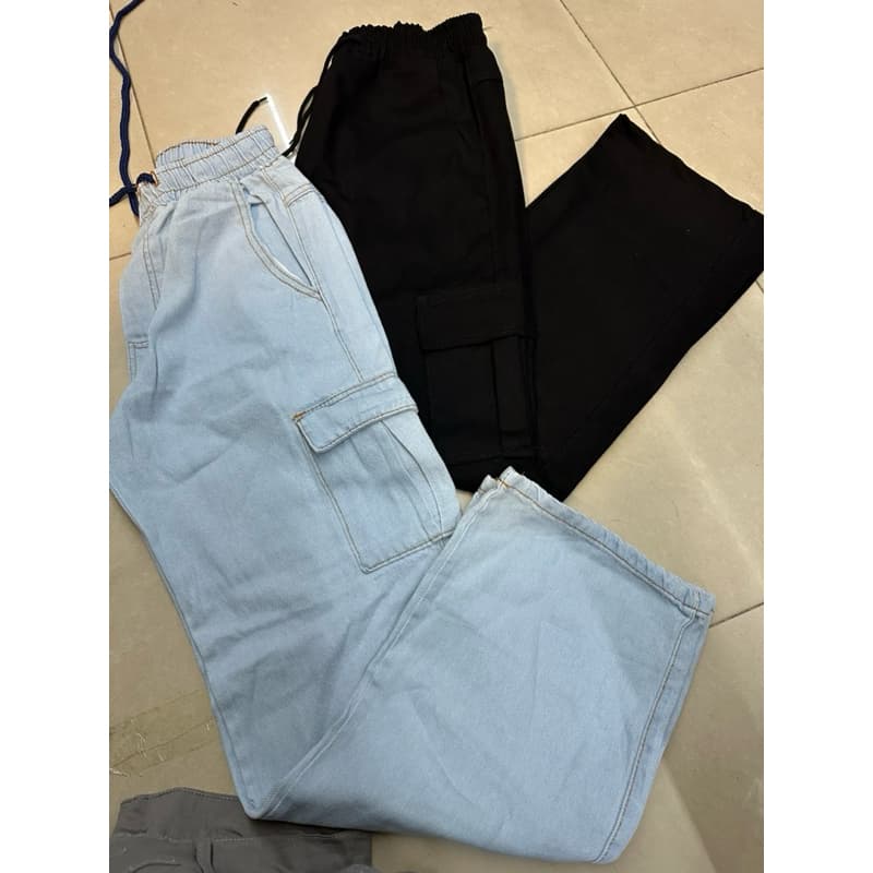 Y.L Calça jogger balão Cargo Masculino na perna S/Punho casual TOP