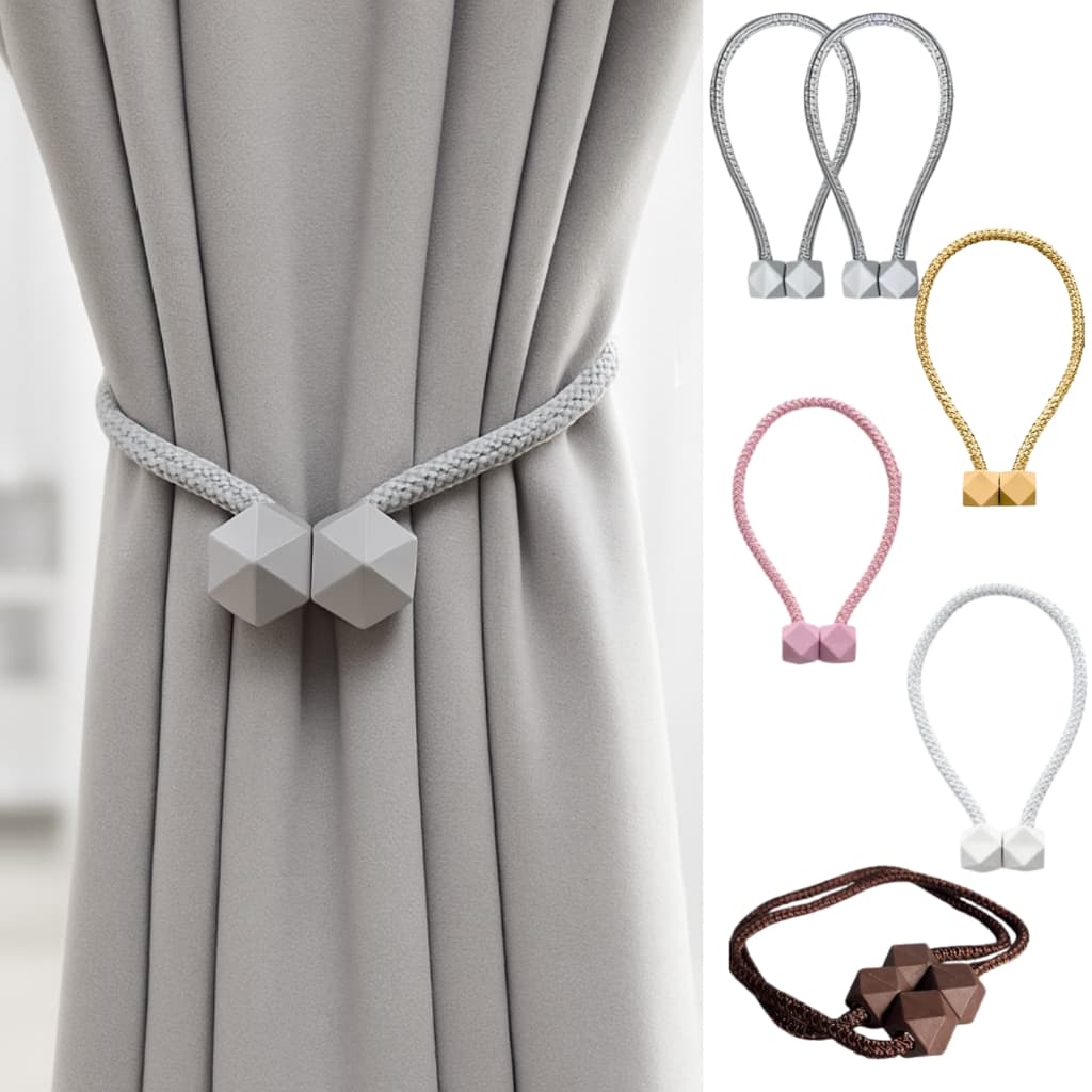 Kit 2 Prendedores De Cortina Magnético Presilhas Abraçadeira