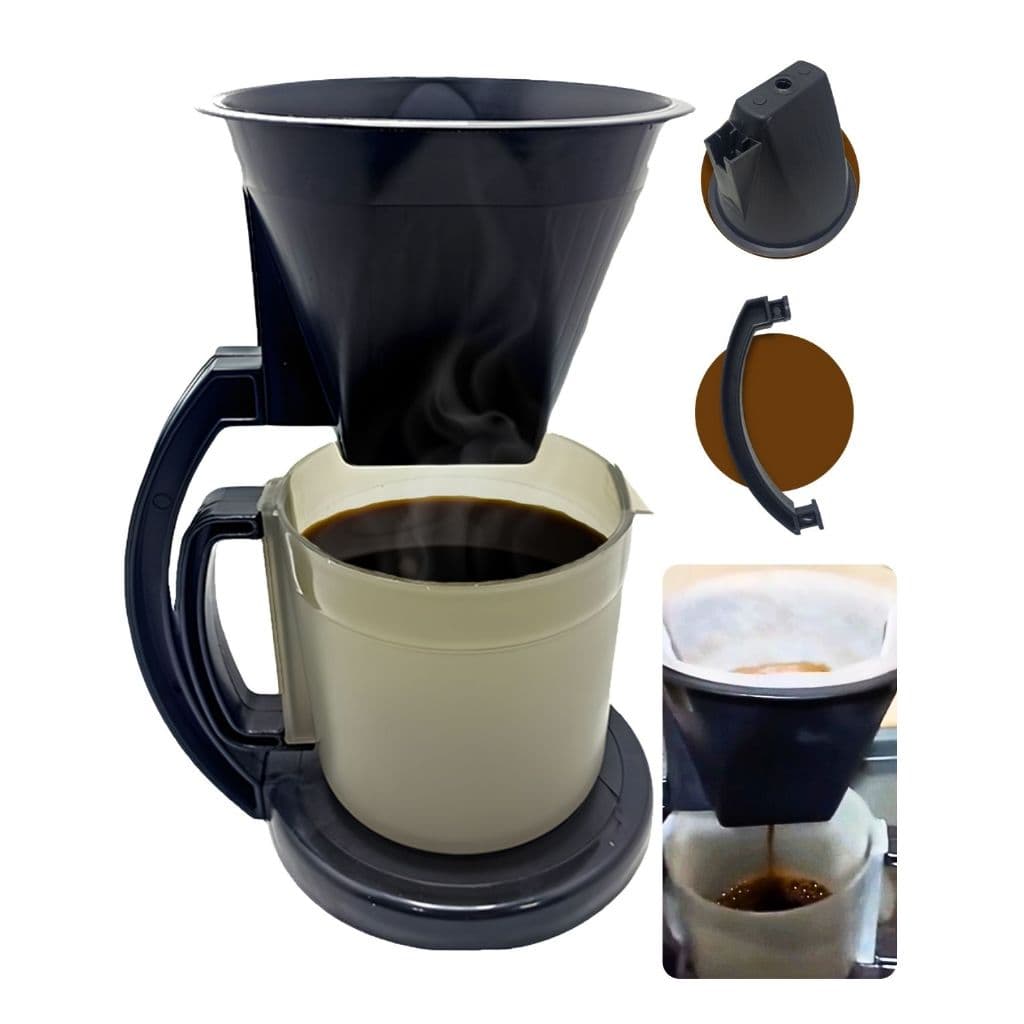 Cafeteira Manual De Plástico Café 1 Litro Com Suporte Para Coador Filtro Unidade