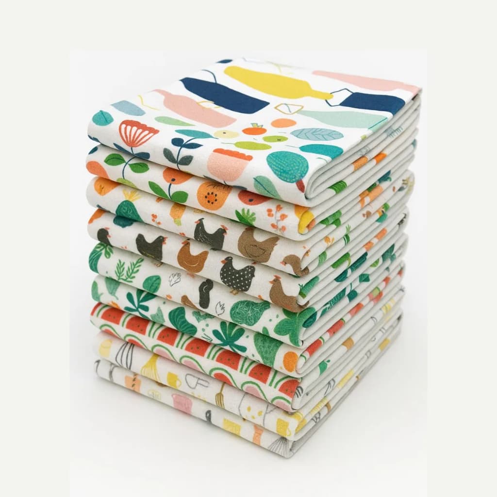 Kit Com Panos de Prato Atoalhado Microfibra Cores Sortidas Camesa