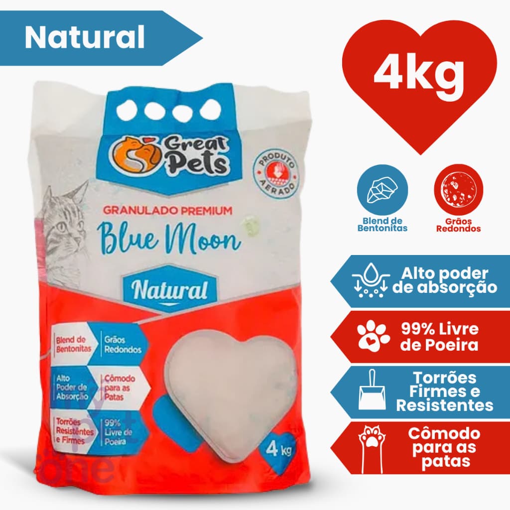 Areia Bentonita Esférica Premium Great Pets para Gatos - 4 Kg