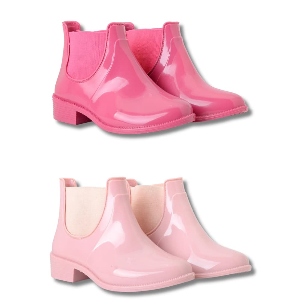 Kit Bota Infantil de Menina Coturno Galocha Frio e Chuva