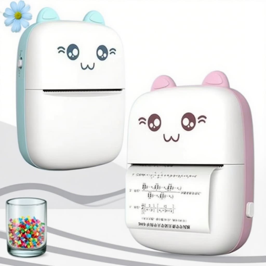 Mini impressora térmica portátil de etiquetas (com papel de impressão)