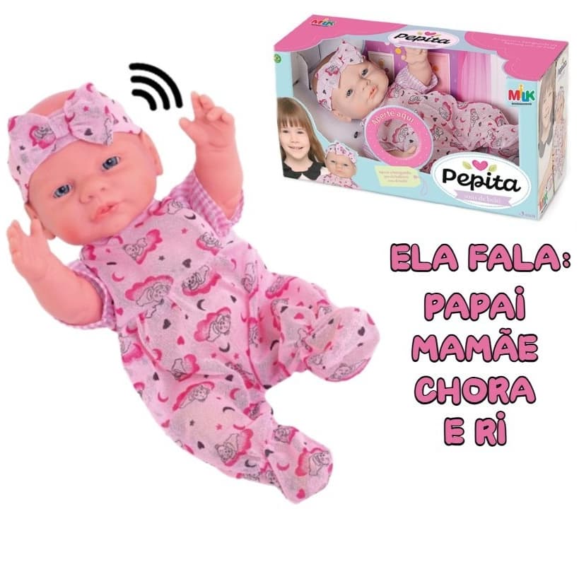 Boneca Que Fala Pepita Com Sons De Bebê - Milk Brinquedos -