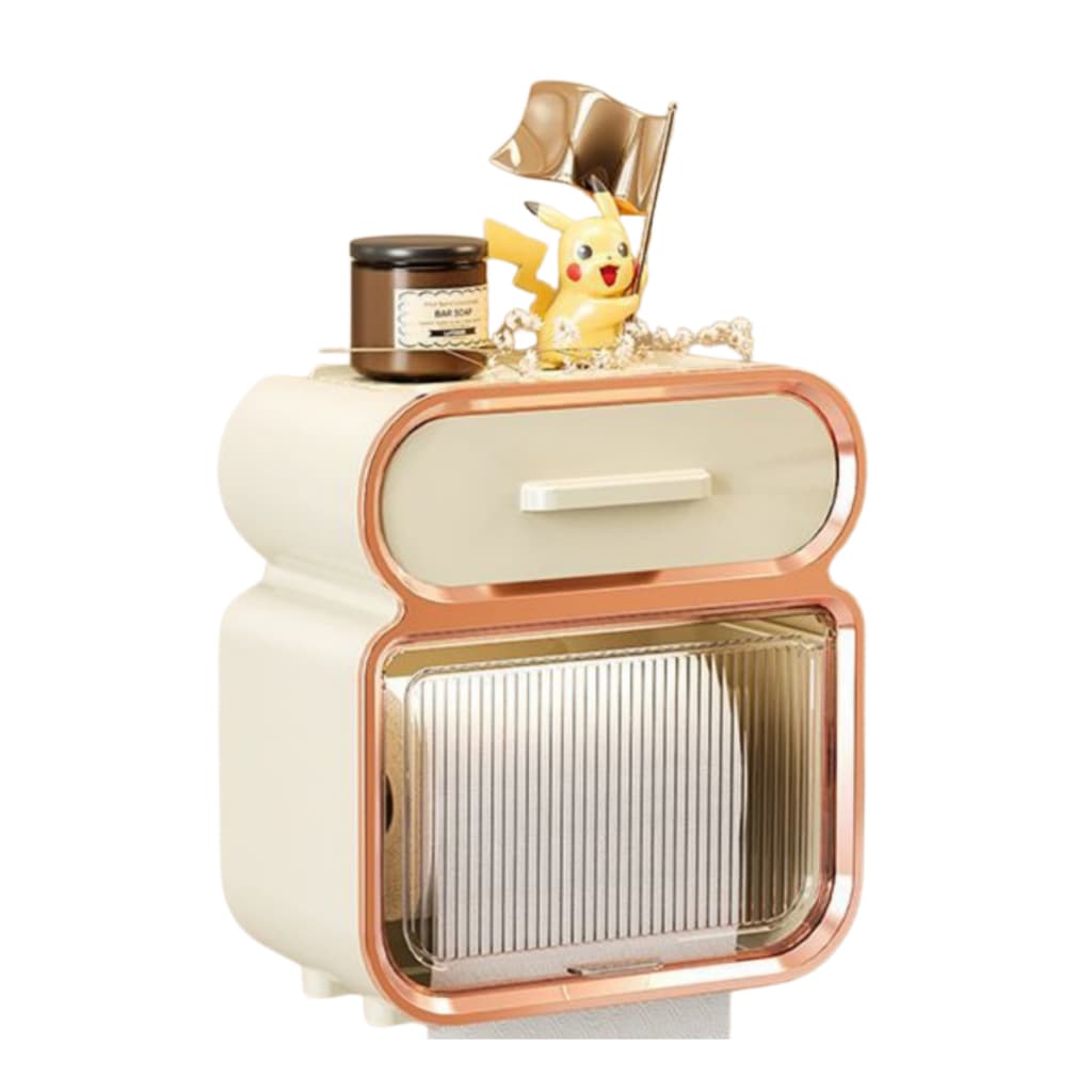 Suporte Porta Papel Higiênico Lenço Acrílico Parede Luxo