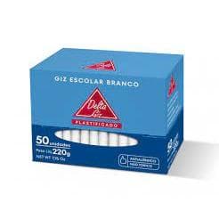 Giz de Lousa Antialérgico Branco CX 50 UN Delta