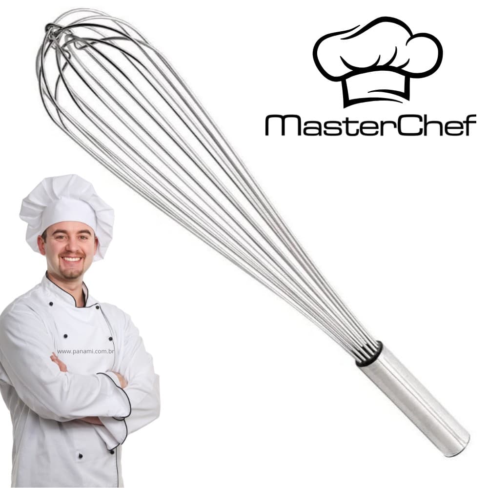 Fue Master Chef Profissional FORTE Batedor de Ovo Clara em Neve Massa Grande Aço Inox - Bate Bolo  - PANAMI