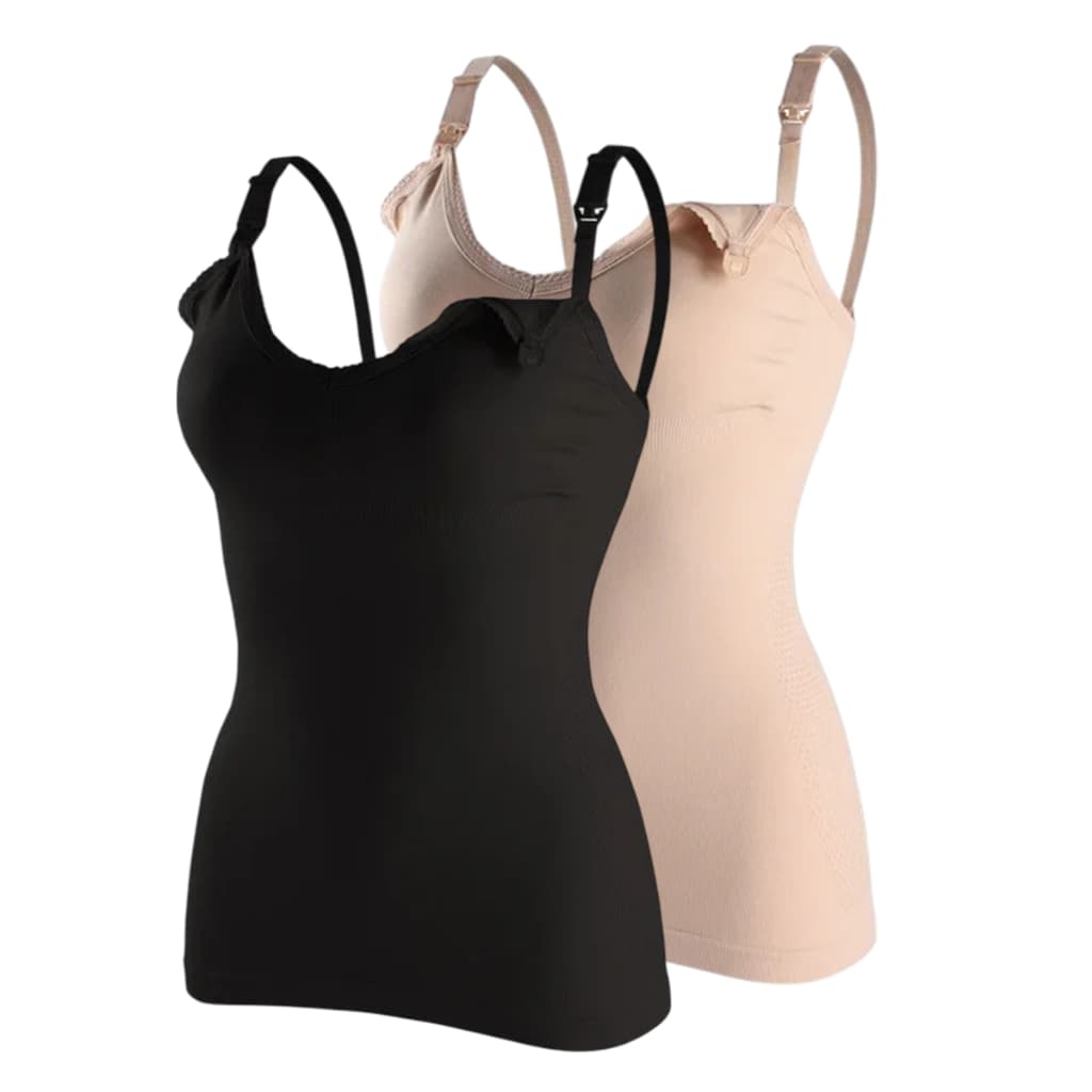 KIT 2 Regata De Amamentação Blusa Maternidade Bojo Removível Liso