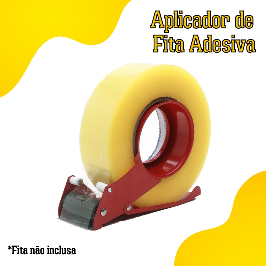 Aplicador Fita Adesiva Manual até 50mm Lacrador Embalagem Caixa Dispenser Metálico Durex