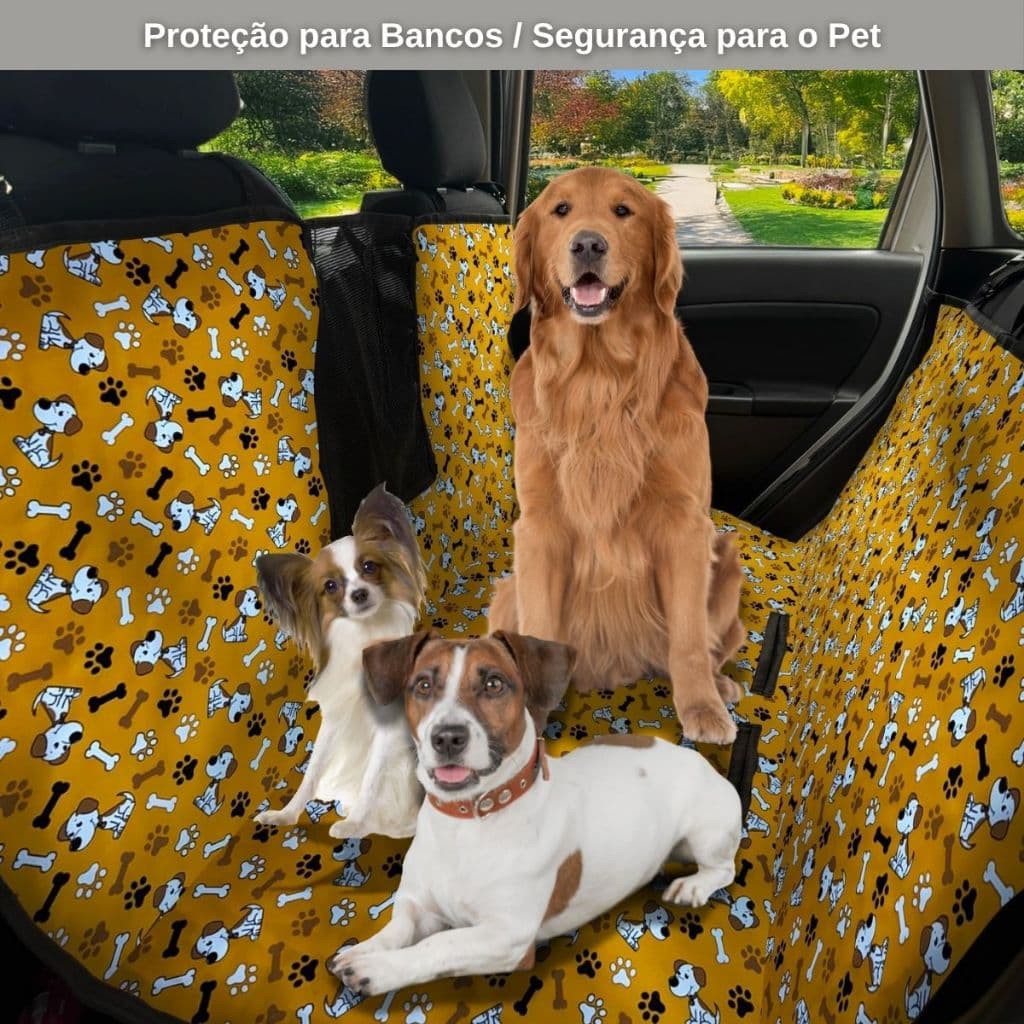 Capa Protetora de Transportar Pet no Carro - VERSÁTIL 3 em 1 - Porta Malas e Bancos