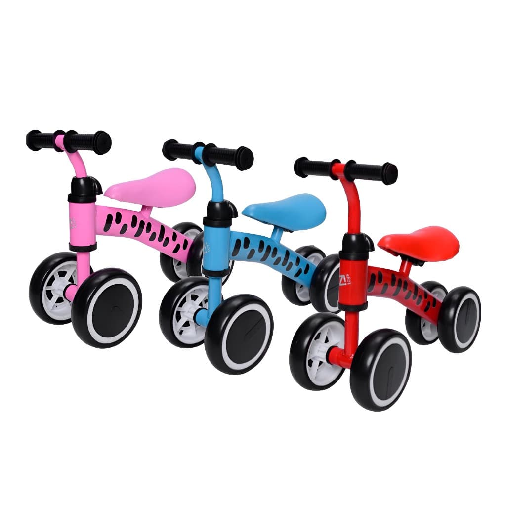 Brinquedo Bicicleta Sem Pedal Andador Bebe Infantil Treina Equilibrio Treinamento Zippy Toys Cor Azul Rosa Vermelho