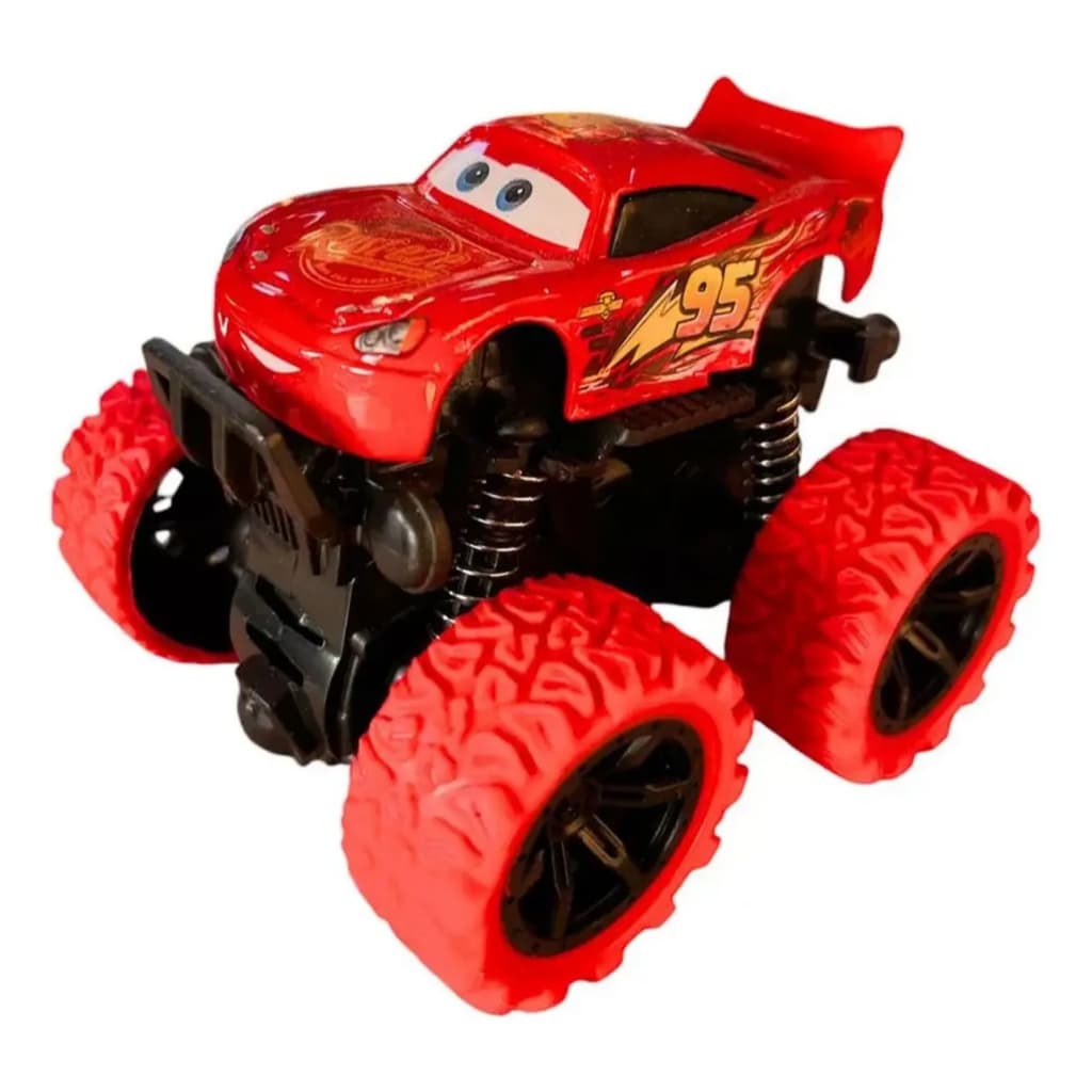 Carrinho Relâmpago McQueen De Fricção Rodas Grandes De Borracha Metal Monster Truck
