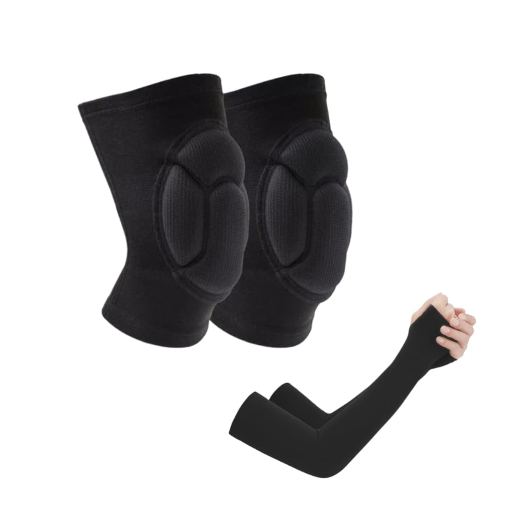 Joelheira Para Volei Anti Impacto Com Manguito Respiravel Elastico Anti UV Esportes Volei Corrida Ciclismo os pares