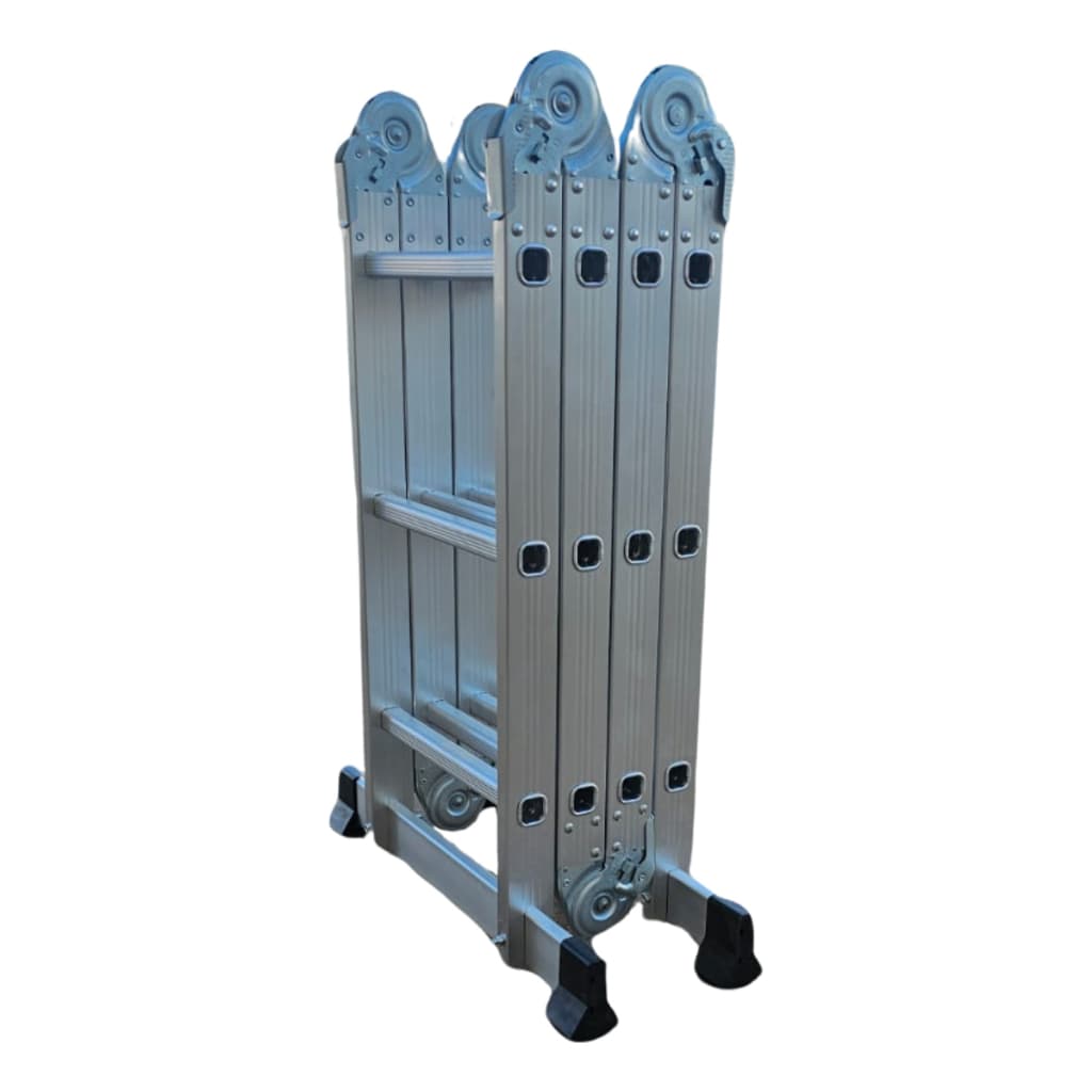 Escada De Alumínio 4x3 Multifuncional 12 Degraus Prateada