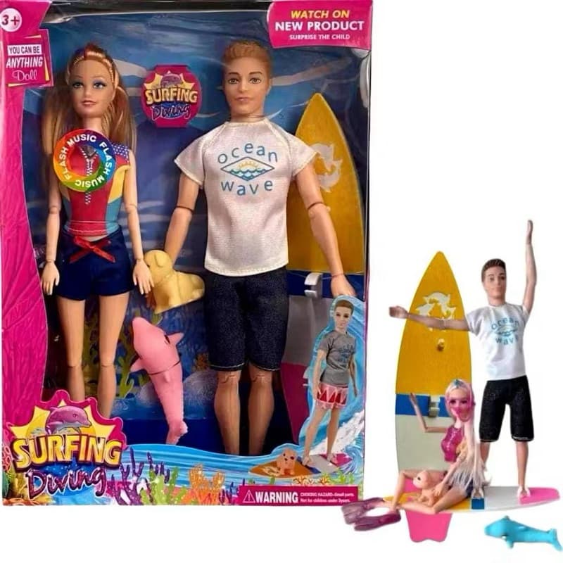 Kit Especial Casal na praia Ken E Boneca Bonita Articulados SUPER OFERTA