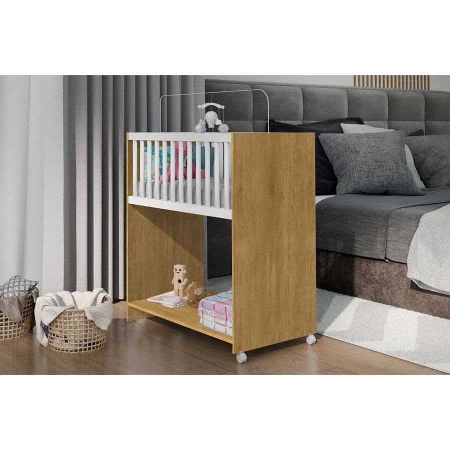 Mini Berço Cama Baby Com Colchão Quarto Infantil Unisex Chiqueirinho