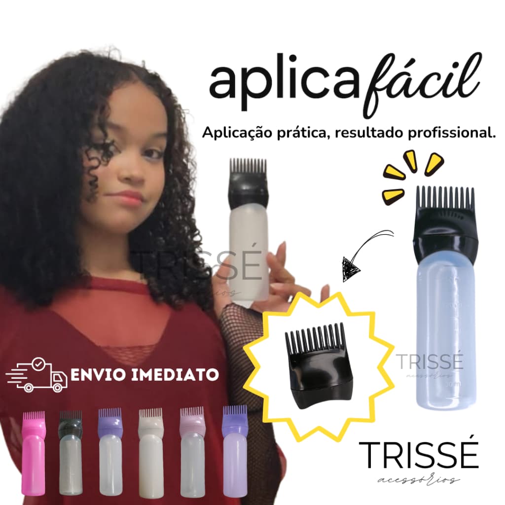 Aplicafácil frasco aplicador de química tintura creme óleo para cabelo uso doméstico e profissional