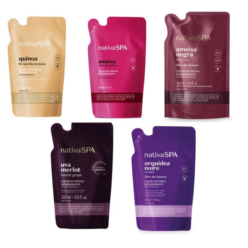 Hidratante Nativa Ameixa Negra, Ameixa, Uva merlot, orquídea noire ou quinoa Refil 350ml O Boticário