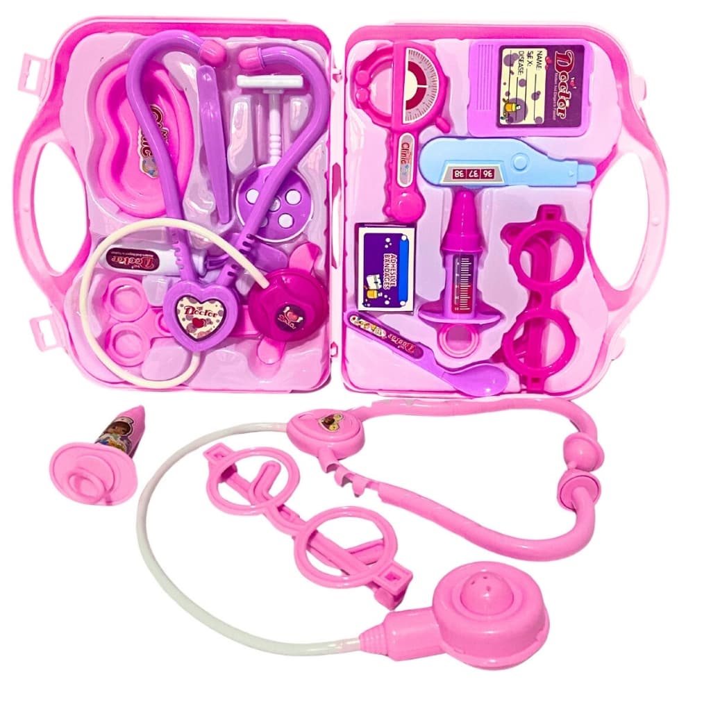 Kit Maleta Rosa Médica Doutora - Small Doctor Enfermeira Infantil Educativo Brinquedo Criança Menina