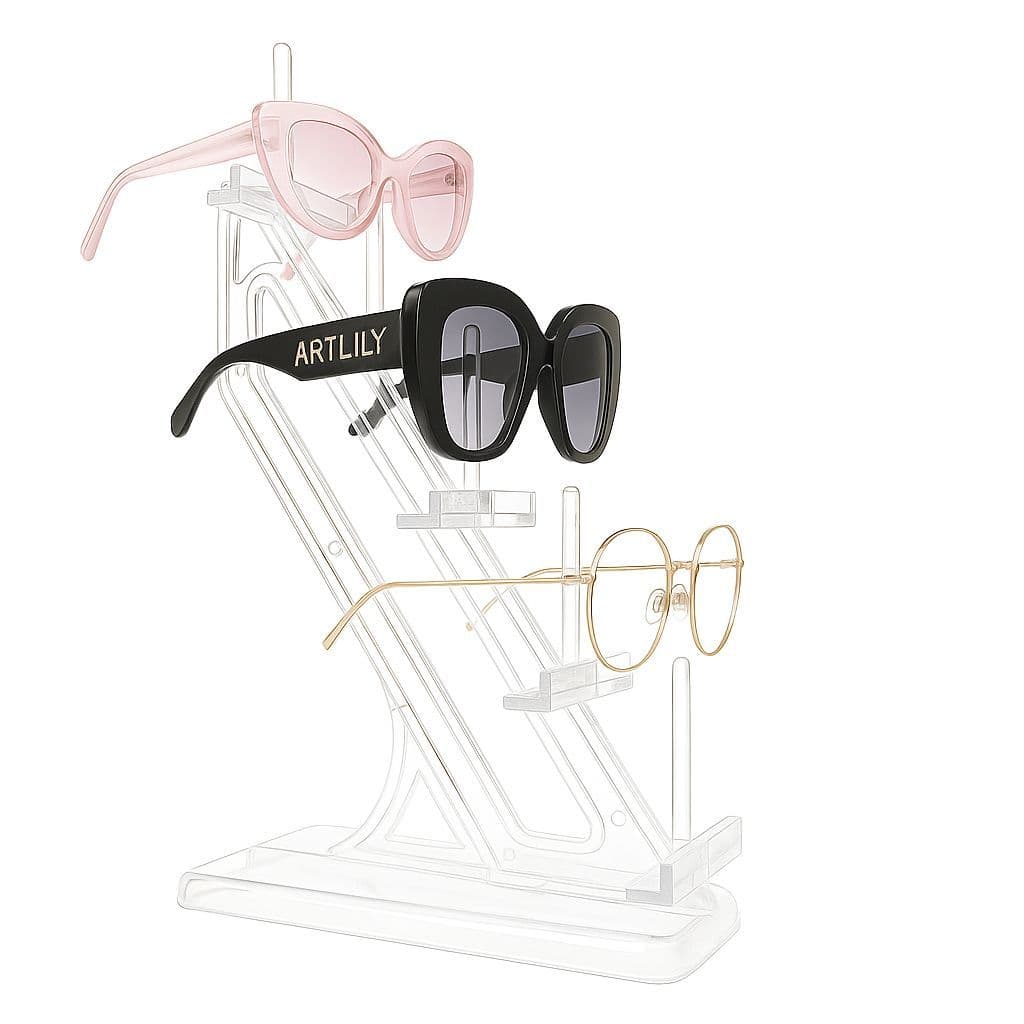 Kit 6 Expositores Óculos Vitrine 5 Lugares Cristal