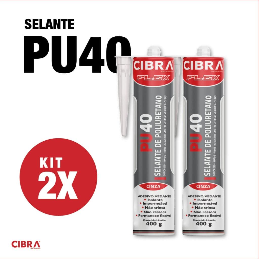 Kit 2 Pu40 Cola Selante Silicone Construção 400g Vedação Kit Adesivo Fixa Profissional Madeira Pu 40