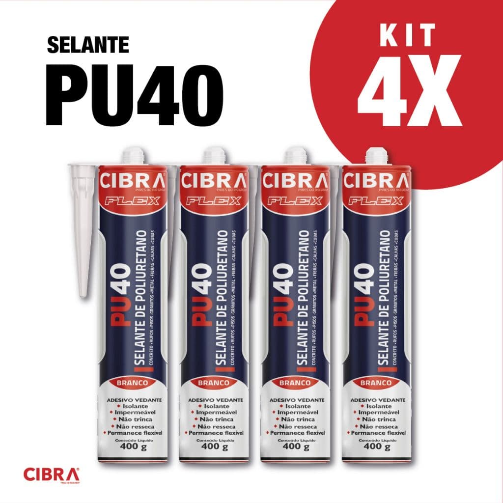 Kit 4 Pu40 Cola Selante Silicone Construção 400g Vedação Kit Adesivo Fixa Profissional Madeira Pu 40