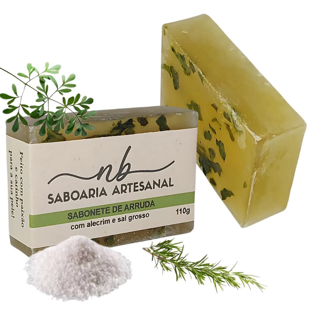 Sabonete Arruda/Alecrim/Sal Grosso Quebranto Mau-Olhado Energia Positiva