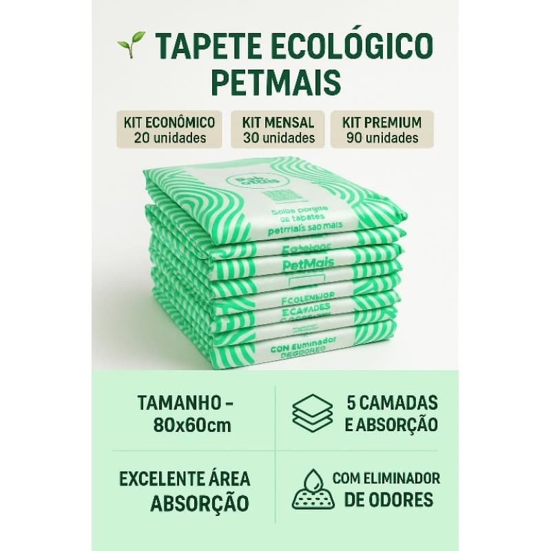 Tapete Higienico 80x60 30 Unidades Super Premium Antivazamento Anti Odor
