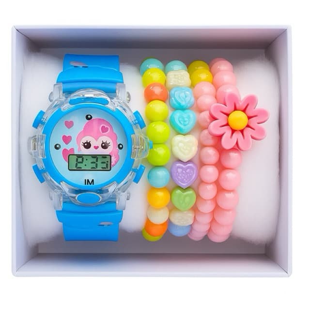 conjunto de Relógio sortido para meninas luxo musical com luz