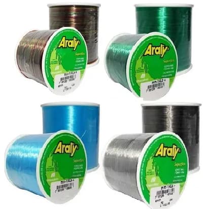 Linha Pesca Araty Superflex 100 Gramas Monofilamento Azul Verde Fume Multicolor Varias Medidas