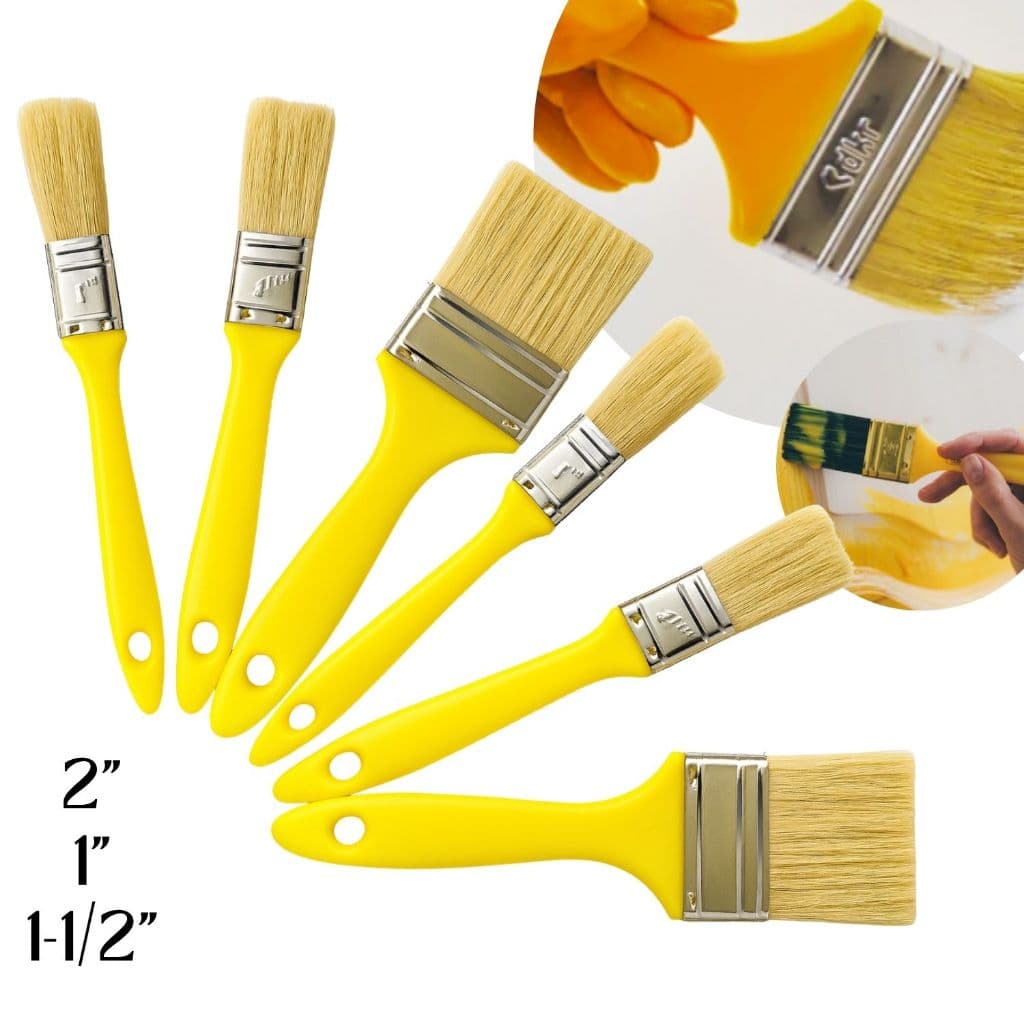 Kit Trincha Pincel para Pintura Parede Profissional Cabo Amarelo
