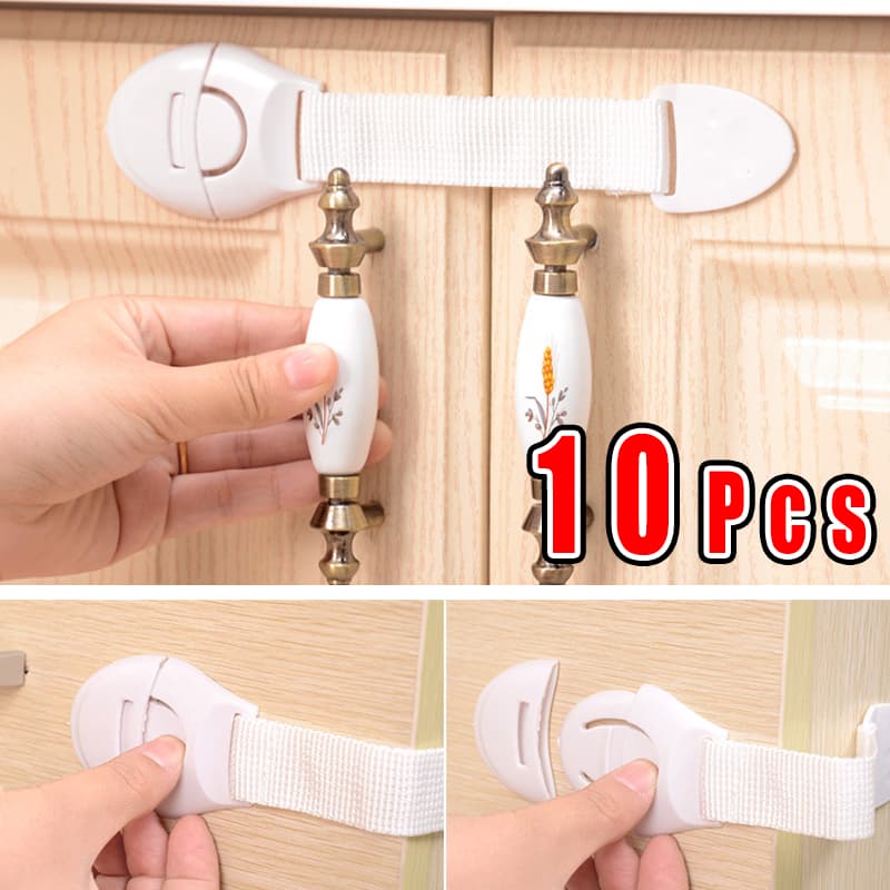 Kit 10 Und Trava Gaveta Armario Segurança Protetor Protecao Bebe Branco