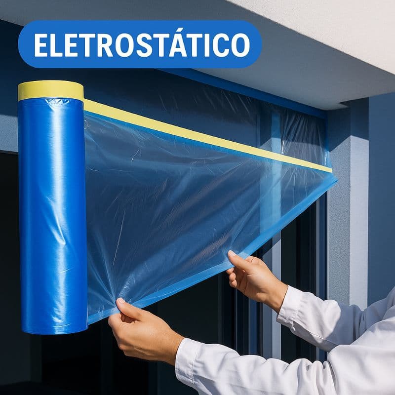 Filme De Mascaramento Eletrostático C/ Fita MaskPro Uso Geral