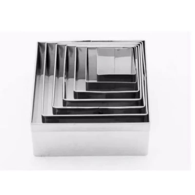 jogo de cortador quadrado 7 peças em aço inoxidável produto para confeitaria