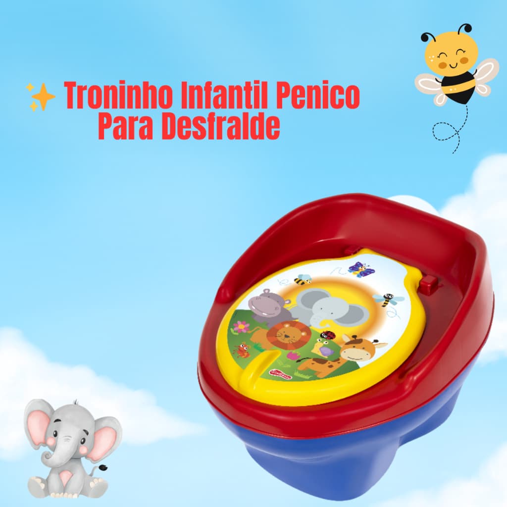 Troninho Penico Infantil Bebê Personagem Pinico Desfralde Vaso Sanitário Privadinha Menina Menino