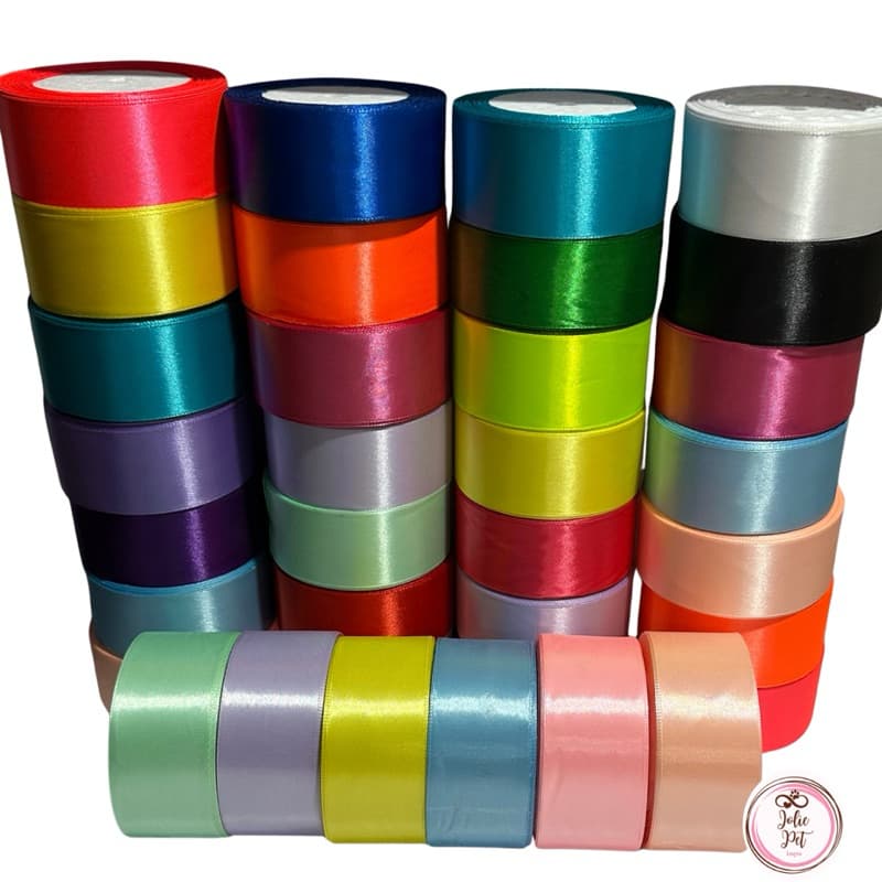 Fita Cetim n 9 38mm 11 metros / 23metros ou 45metros Laceiras Artesanato buquê Laços Pet  laços infantil lembrança