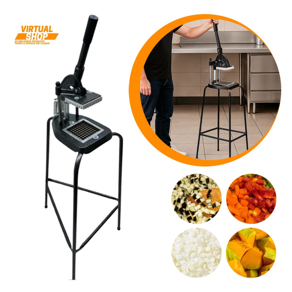 Cortador Picador de Legumes Profissional Cabrita Tripé Para Cortar Legumes em Pé Fatiador Reforçado