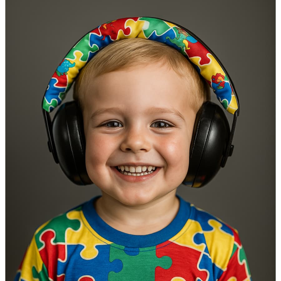 Abafador de Ruídos 14Db Infantil Dino Autista | Proteção Auditiva Autismo Sensibilidade Sonora