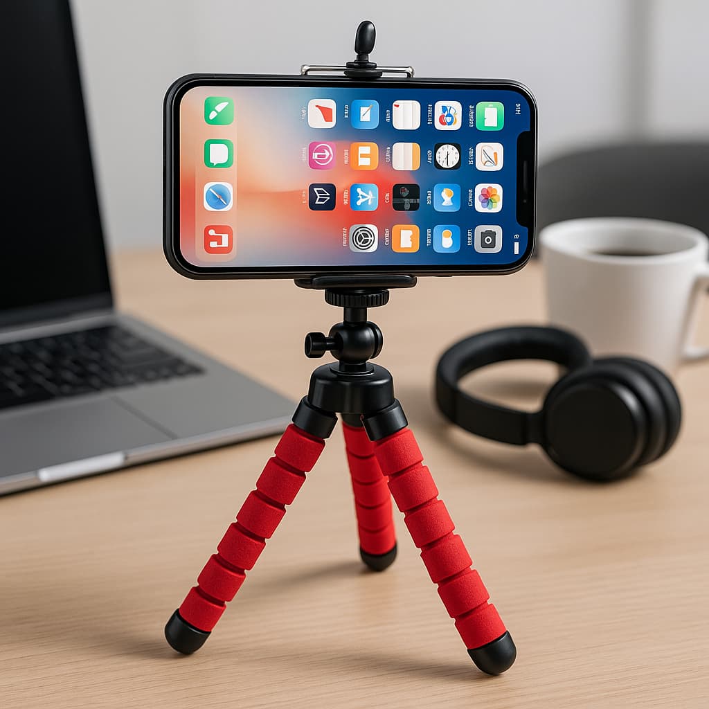 Tripé Flexível Celular IT-Blue LE-032 com Suporte Universal – Portátil Leve Dobrável Pés Articulados