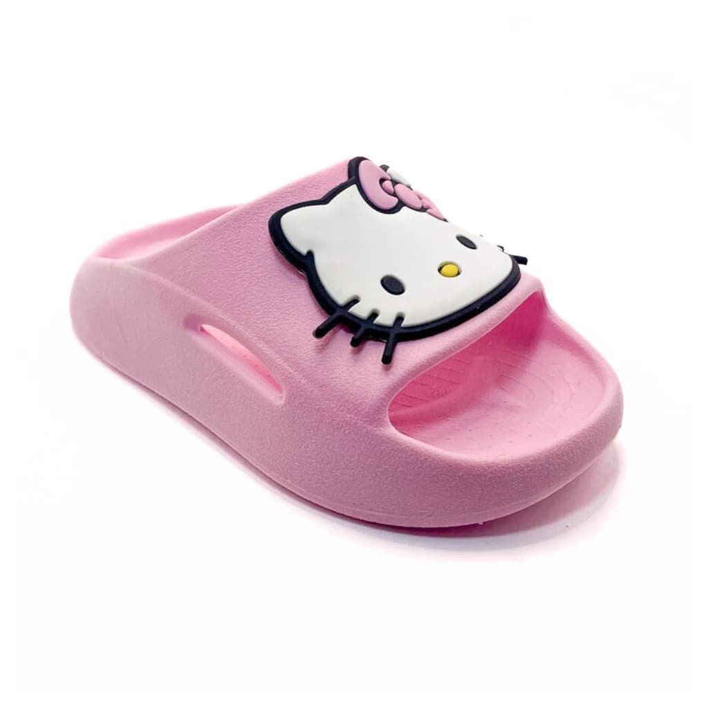 Chinelo Slide Feminino Infantil Menina Hello Rosa Bebê - Lindo Confortável Fácil de Limpar