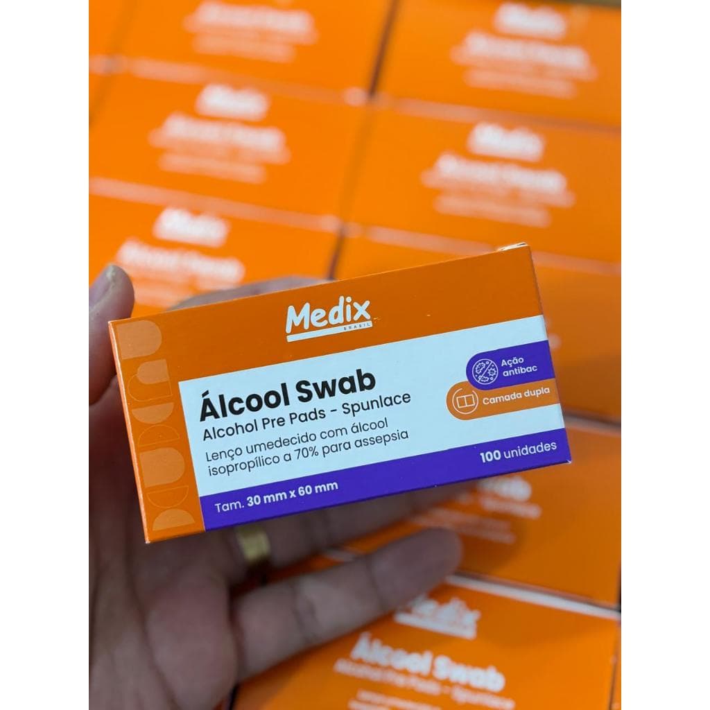 Lenço Umedecido Com Alcool Isopropílico a 70% para Assepsia (Alcool Swab)