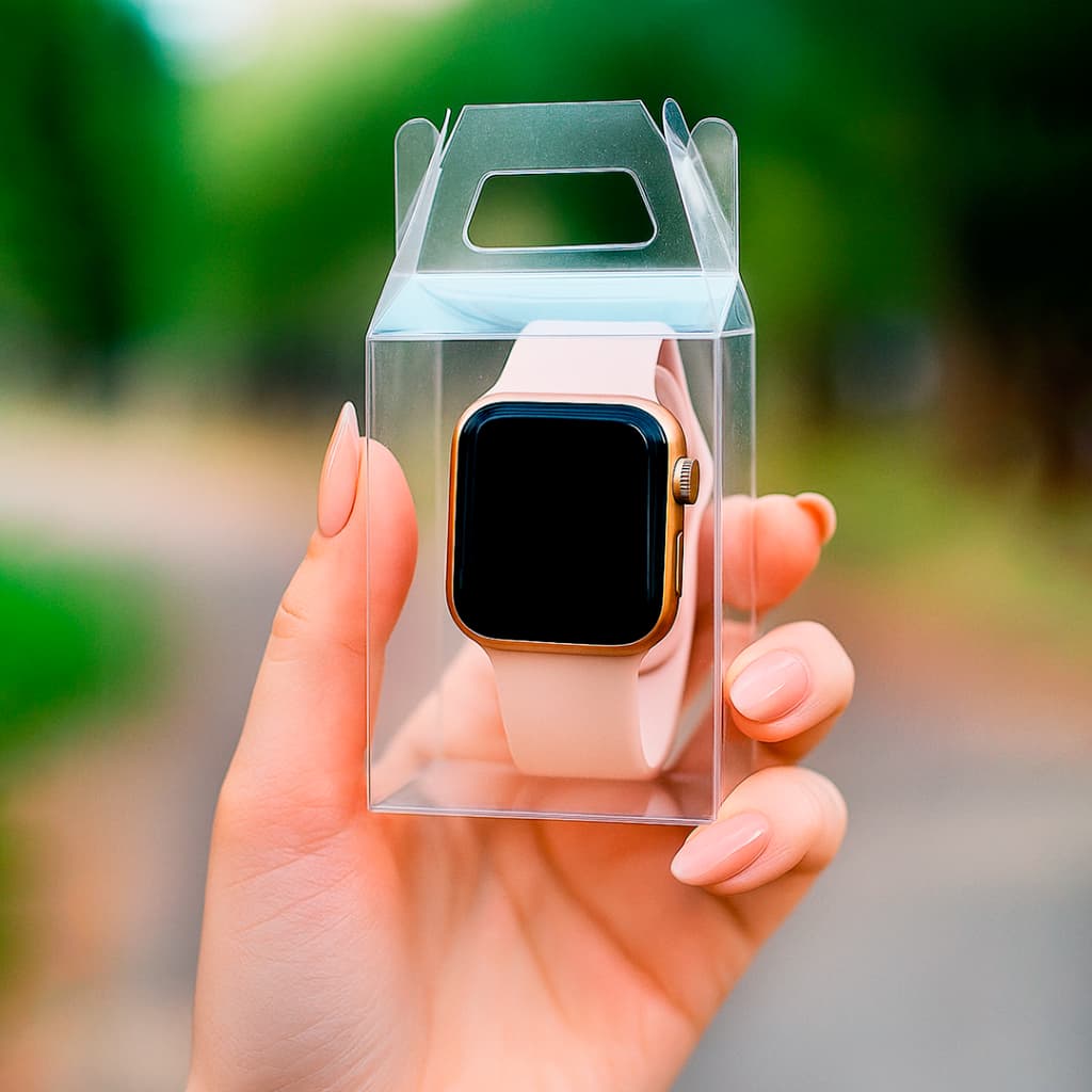 Caixas de Acetato Modelo Maletinha 9x6,5x4 cm para Doces e Lembrancinhas trufas relogio digital